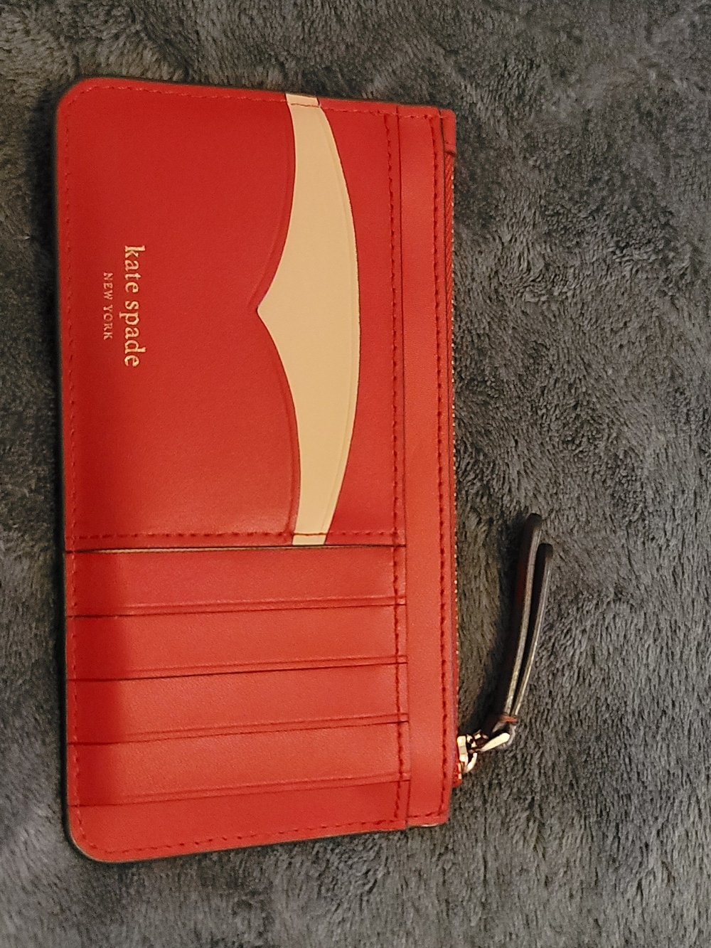 kate spade Red & Cream Card Wallet Wristlet